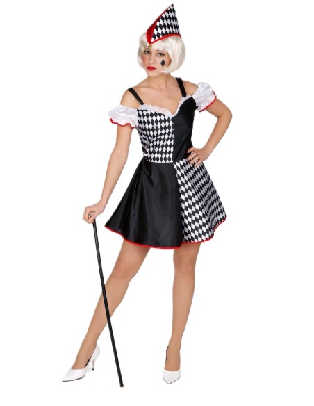 Costume da Arlecchina Taglia M - di alta qualità, ideale per carnevale, feste a tema ed eventi speciali